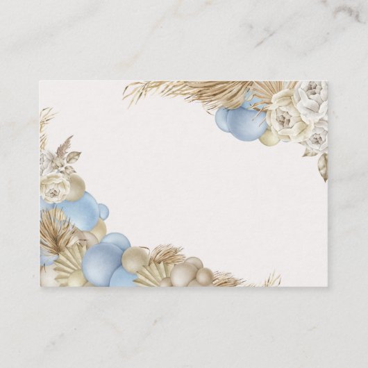 Blue Teddy Bear Pampas Ballon Arch Books for Baby Informatiekaartje (Achterkant)