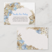 Blue Teddy Bear Pampas Ballon Arch Books for Baby Informatiekaartje (Voorkant / Achterkant)