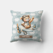 Blue Teddy Bear Pilot Baby Pillow Pasgeboren Gift Kussen (Achterkant)
