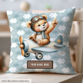Blue Teddy Bear Pilot Baby Pillow Pasgeboren Gift Kussen