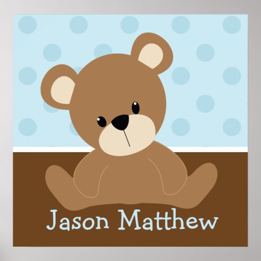 Blue Teddy Bear Poster (Voorkant)