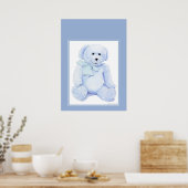 Blue Teddy Bear Poster (Keuken)