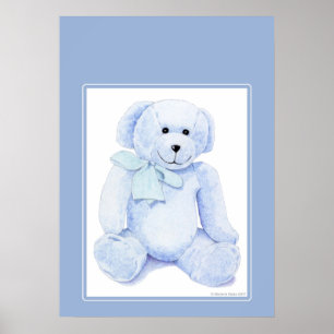 Blue Teddy Bear Poster