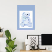 Blue Teddy Bear Poster (Thuiskantoor)