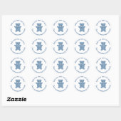 Blue Teddy Bear Ronde Sticker (Vel)