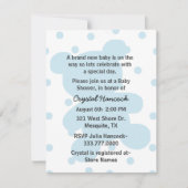 Blue Teddy Bear Silhouette Baby shower Invitation Kaart (Voorkant)