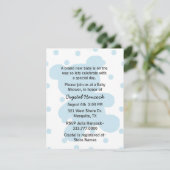 Blue Teddy Bear Silhouette Baby shower Invitation Kaart (Staand voorkant)