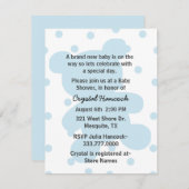 Blue Teddy Bear Silhouette Baby shower Invitation Kaart (Voorkant / Achterkant)