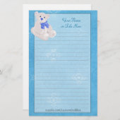 Blue Teddy Bear Stationery Briefpapier (Voorkant / Achterkant)