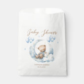 Blue Teddy Bear Sterren Baby shower Bedankzakje (Voorkant)