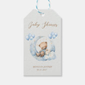 Blue Teddy Bear Sterren Baby shower Cadeaulabel (Voorkant)