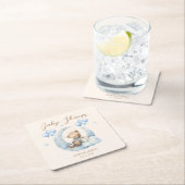 Blue Teddy Bear Sterren Baby shower Kartonnen Onderzetters (Insitu)