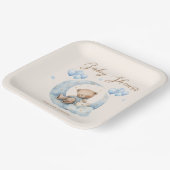Blue Teddy Bear Sterren Baby shower Papieren Bordje (Gebogen)