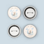 Blue Teddy Bear Sterren Baby shower Ronde Button 3,2 Cm<br><div class="desc">Ons "Blue Teddy Bear" baby showers collectie is voorzien van schattig baby beer met maan, wolken en ballonnen in combinatie met het elegante script "Barly wait". Dit collectie is verkrijgbaar in twee basiskleuren en tal van achtergrondcombinaties die u aan uw behoeften kunt aanpassen. Kijk in onze winkel voor meer overeenkomende...</div>