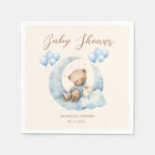 Blue Teddy Bear Sterren Baby shower Servet (Voorkant)