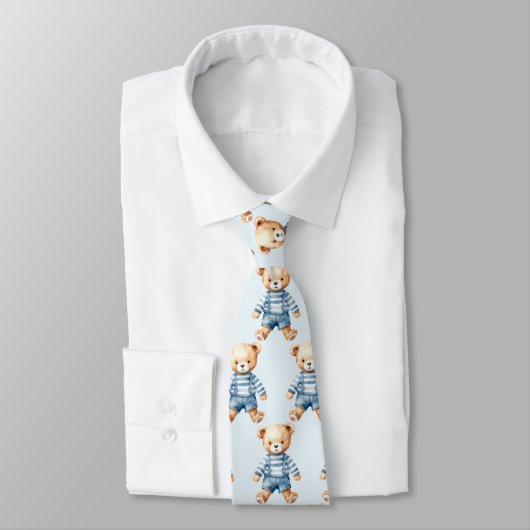Blue Teddy Bear Stropdas (Gebonden)