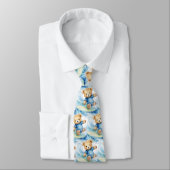 Blue Teddy Bear Surfen Stropdas (Gebonden)