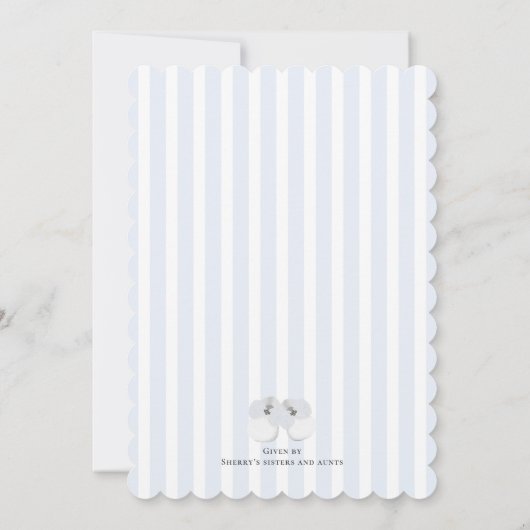 Blue Teddy Bear Train Cake Boy Baby shower Kaart (Achterkant)