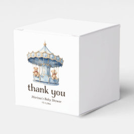 Blue Teddy Bear Twin Boys Baby shower Bedankt Bedankdoosjes