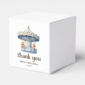 Blue Teddy Bear Twin Boys Baby shower Bedankt Bedankdoosjes (Achterkant)