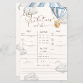 Blue Teddy Bear Twins Baby Predictions Game (Voorkant / Achterkant)