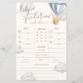 Blue Teddy Bear Twins Baby Predictions Game (Voorkant)