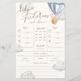 Blue Teddy Bear Twins Baby Predictions Game