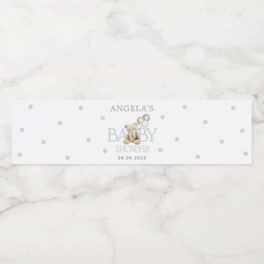 Blue Teddy Bear Water Flacon Label Waterfles Etiket (Enkel label)