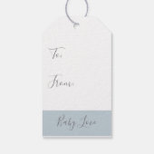 Blue Teddy Bear  Waterverf Rustic Cadeaulabel (Achterkant)