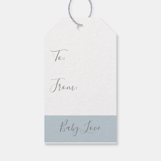 Blue Teddy Bear  Waterverf Rustic Cadeaulabel (Achterkant)