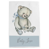 Blue Teddy Bear  Waterverf Rustic Medium Cadeauzakje (Voorkant)