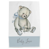 Blue Teddy Bear  Waterverf Rustic Medium Cadeauzakje (Achterkant)