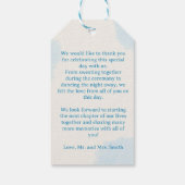 Blue Teddy Bear "We Can Bearly Wait" Baby Shower Cadeaulabel (Achterkant)