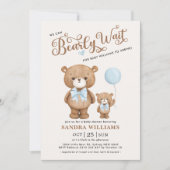 Blue Teddy Bear, we kunnen Baby shower jongen wach Kaart (Voorkant)