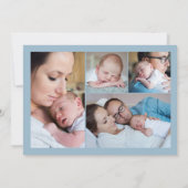 Blue Teddy Bear Welkom bij de wereld Baby Boy Aankondiging (Achterkant)