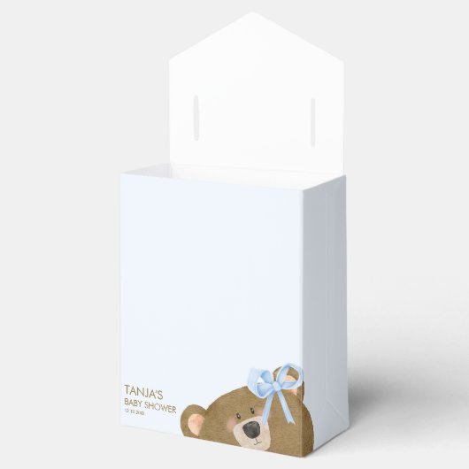 Blue Teddy We kunnen Barly Boy Baby shower wachten Bedankdoosjes (Geopend)