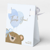 Blue Teddy We kunnen Barly Boy Baby shower wachten Bedankdoosjes (Achterkant)