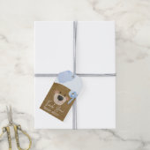 Blue Teddy We kunnen Barly Boy Baby shower wachten Cadeaulabel (Met Touw)