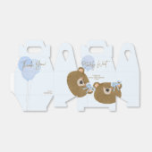 BLue Teddy We kunnen bijna wachten op een tweeling Bedankdoosjes (Uitgevouwen)
