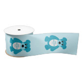 Blue Teddybeer gepersonaliseerd Baby shower Satijnen Lint (Spoel)