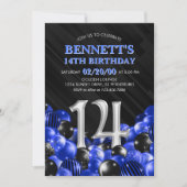 Blue Teen Boy 14e verjaardag Kaart (Voorkant)