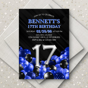 Blue Teen Boy 17e verjaardag Kaart