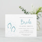 Blue Teenslippers Summer Beach Vrijgezellenfeest Kaart (Staand voorkant)