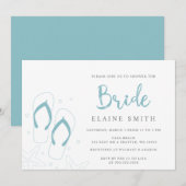 Blue Teenslippers Summer Beach Vrijgezellenfeest Kaart (Voorkant / Achterkant)