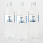 Blue Teepee Tribale Boho Waterfleslabels Waterfles Etiket (Flessen)