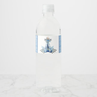 Blue Teepee Tribale Boho Waterfleslabels Waterfles Etiket