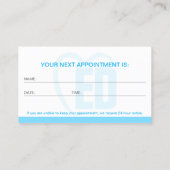 Blue Teeth Modern Formal Branding Dentist Visitekaartje (Achterkant)