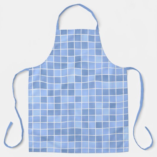 Blue Tegel Checker Patroon Schort (Voorkant)