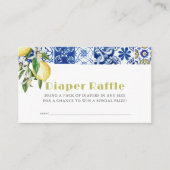 Blue Tegel Citrus Lemon Baby Luier Raffle Ticket Informatiekaartje (Voorkant)