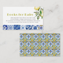 Blue Tegel Citrus Lemon Baby shower Boek Verzoek